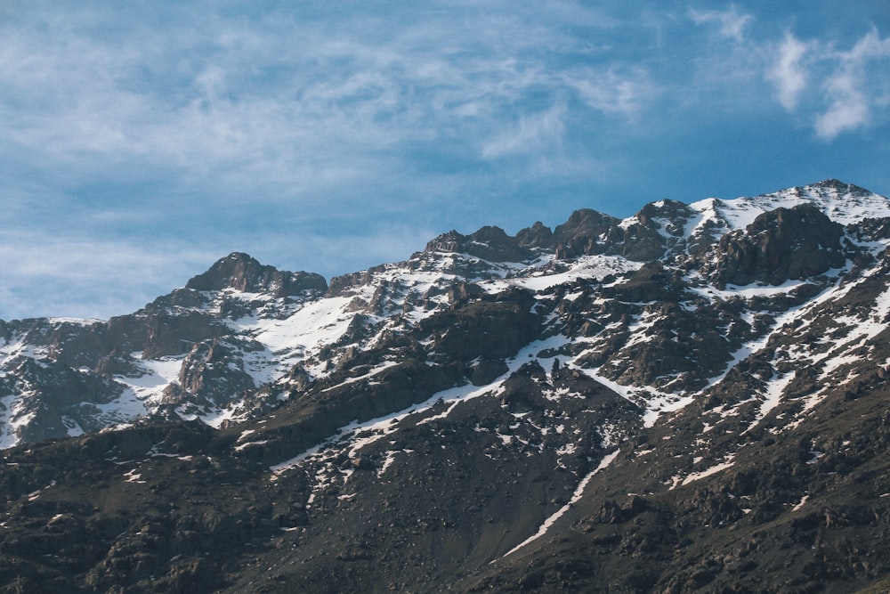 mountain covered with snow during daytime