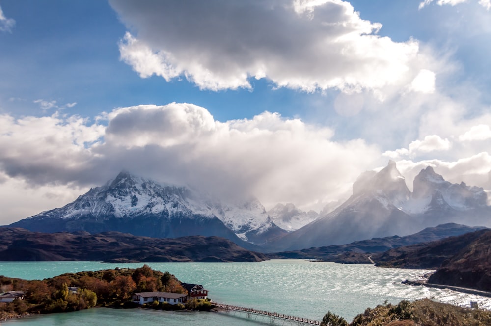 sea surrounded by mountains