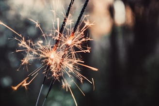 selective focus photo of sparkle stick