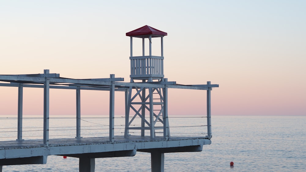 white wooden dock