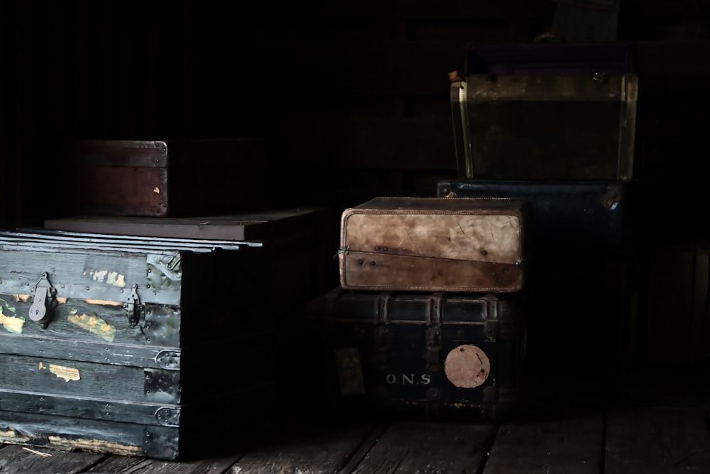 black wooden chest