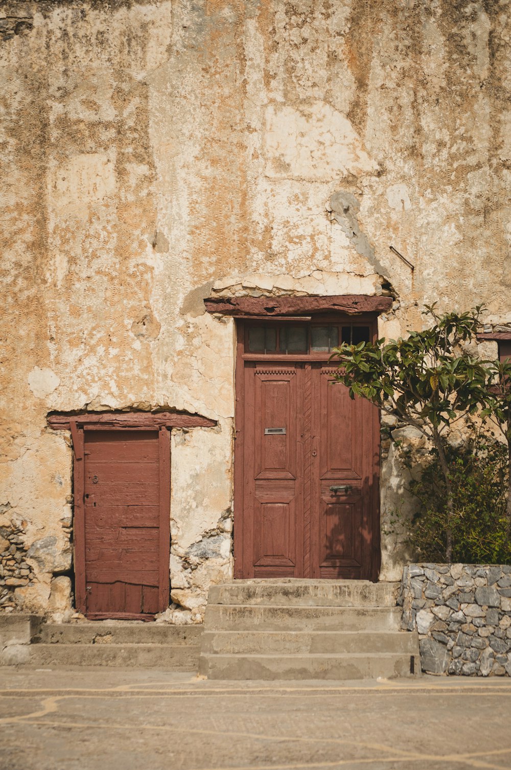 brown closed door