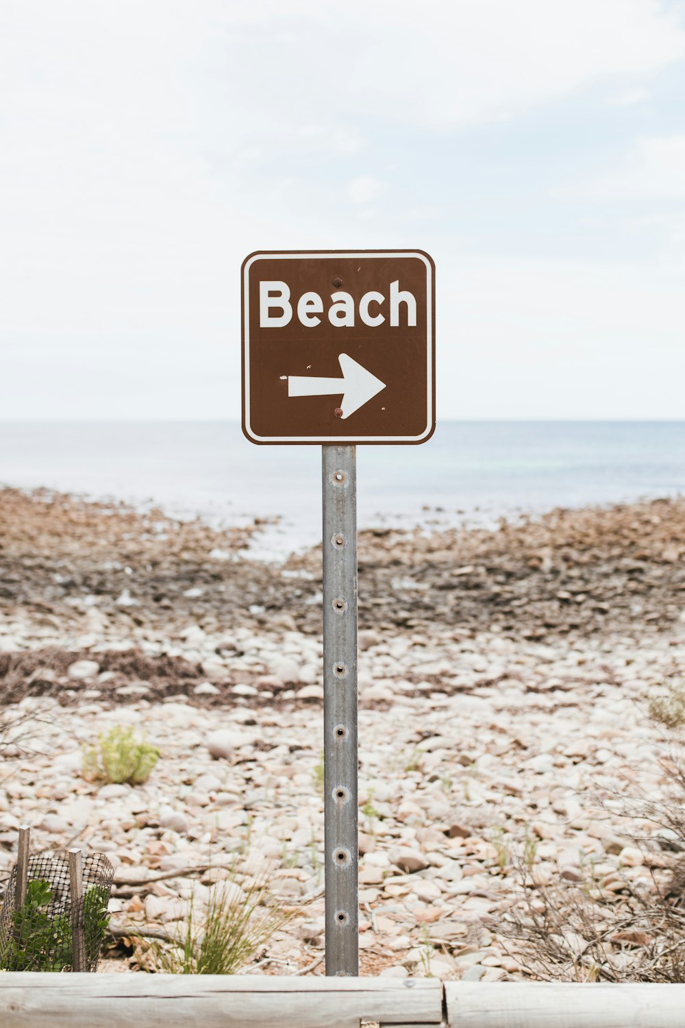 brown beach signage