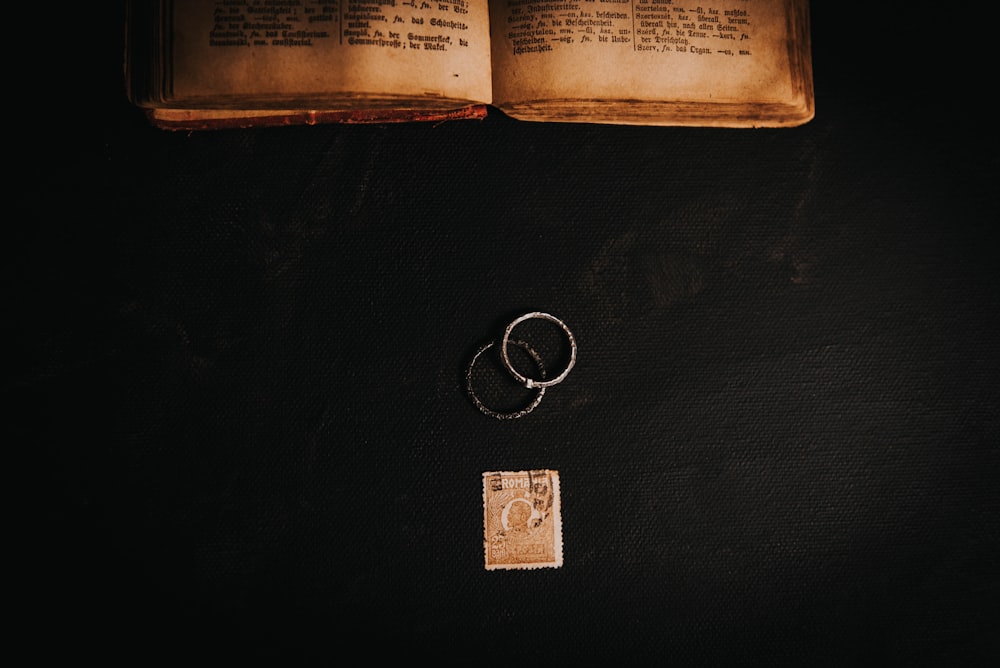 two silver-colored rings