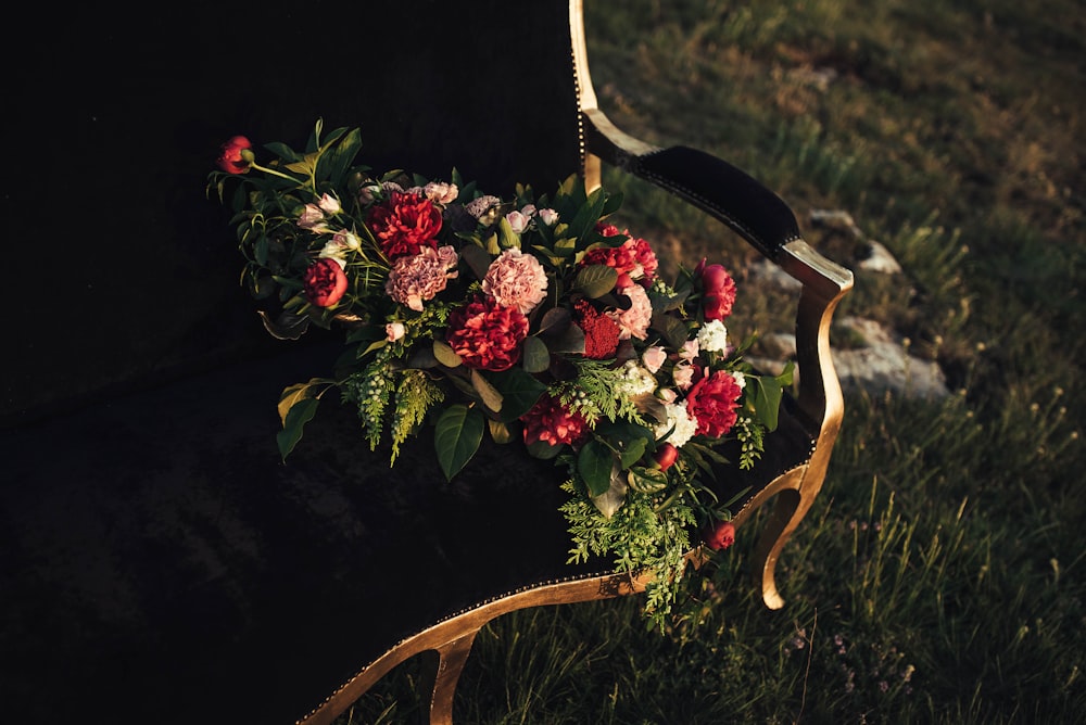 pink and red flower arrangement