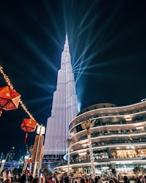 lighted high-rise building during nighttime