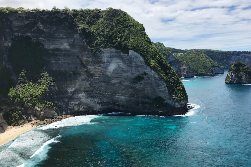 high-angle photo of island