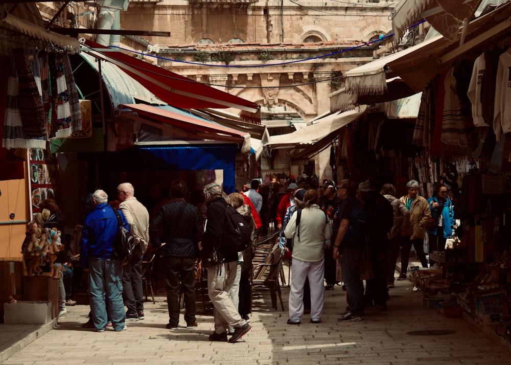 people at the market