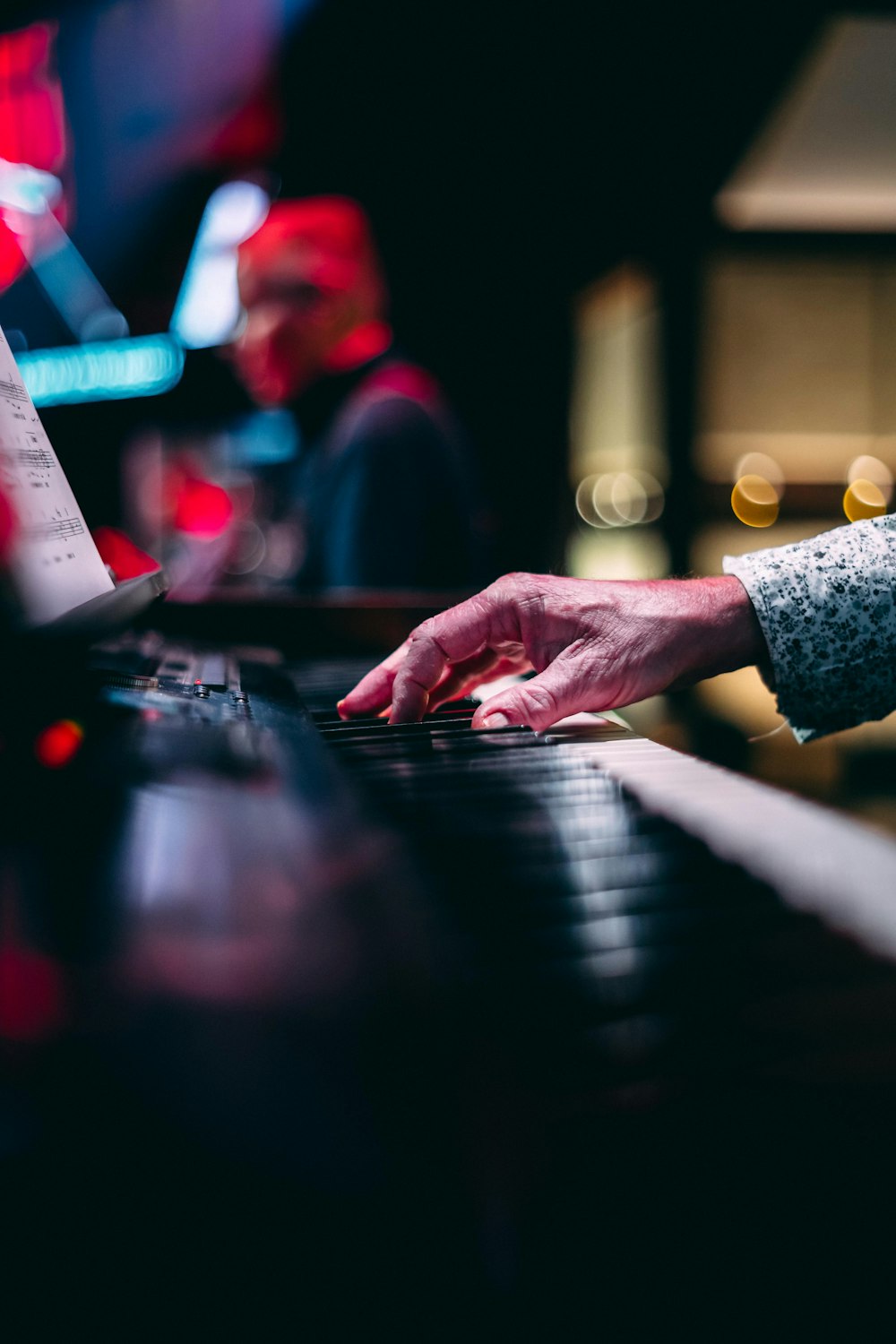 person playing piano