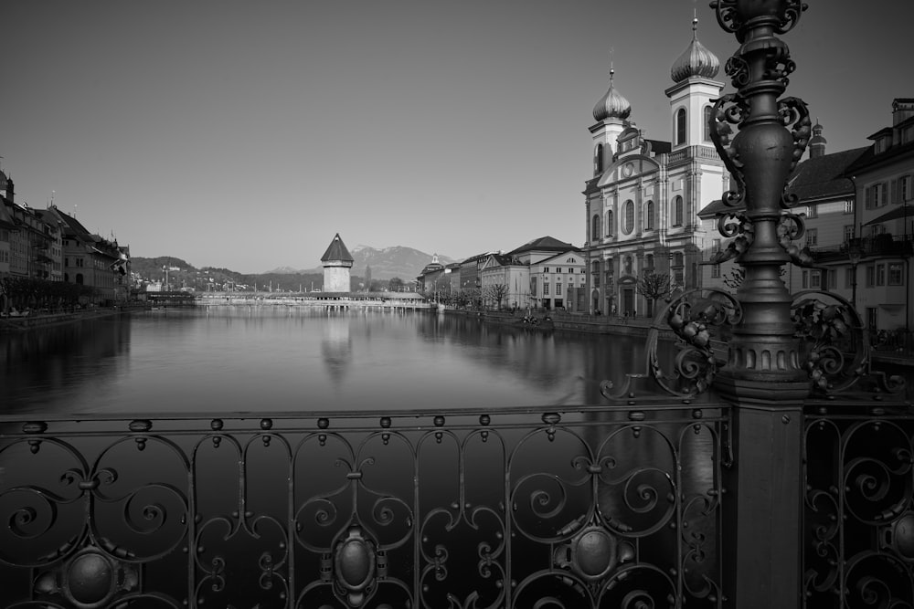 grayscale photo of bridge