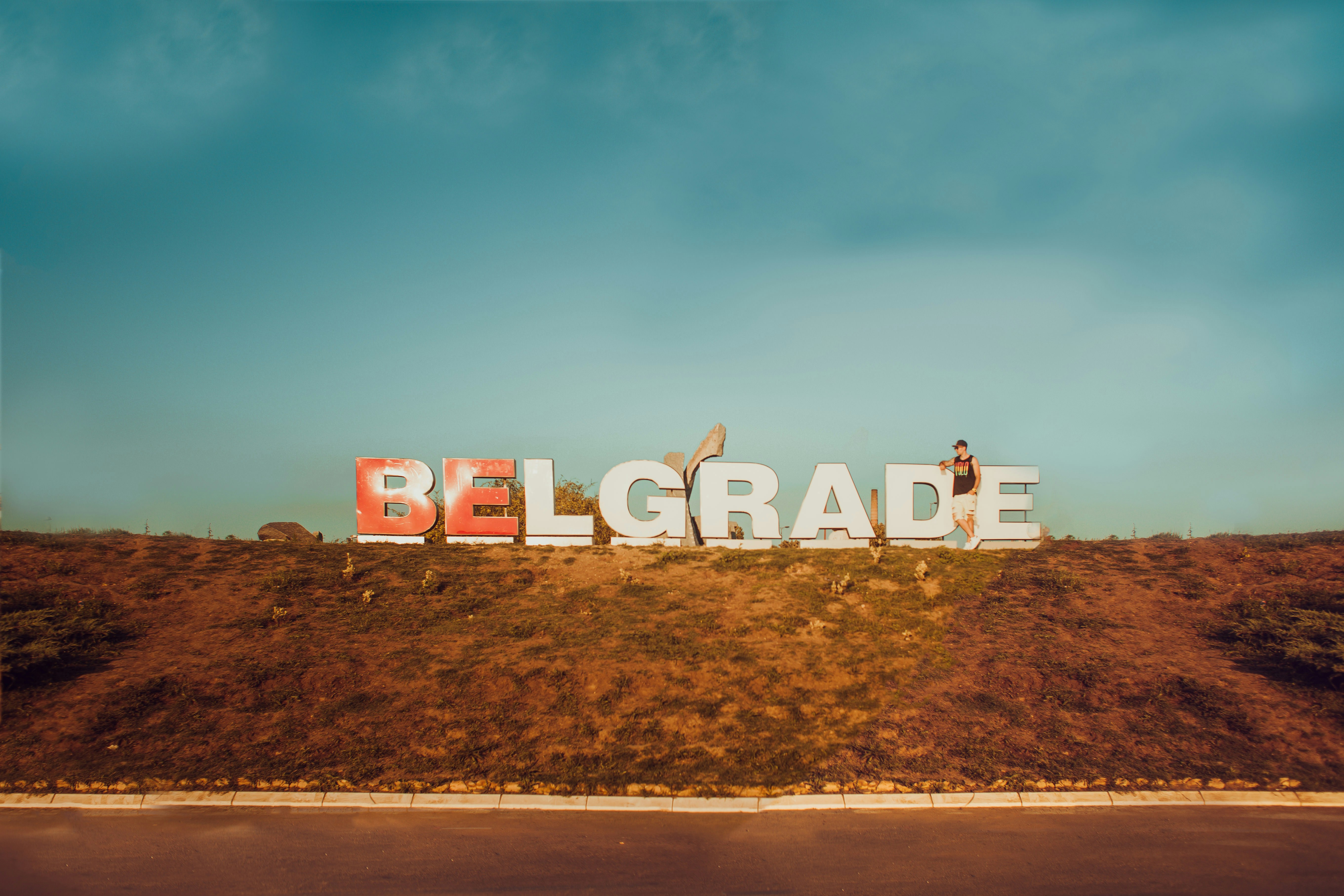 white Belgrade signage