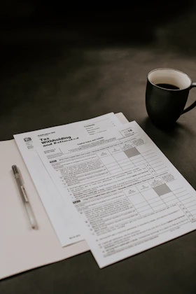 Person reviewing tax documents