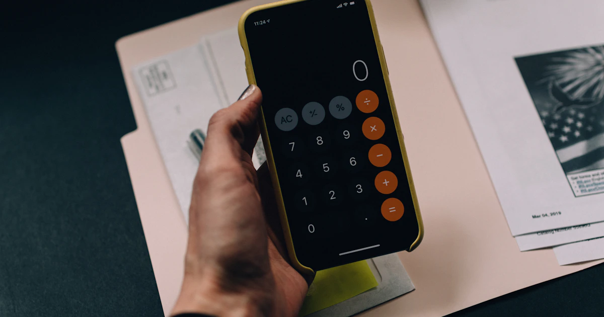 Calculator and financial documents