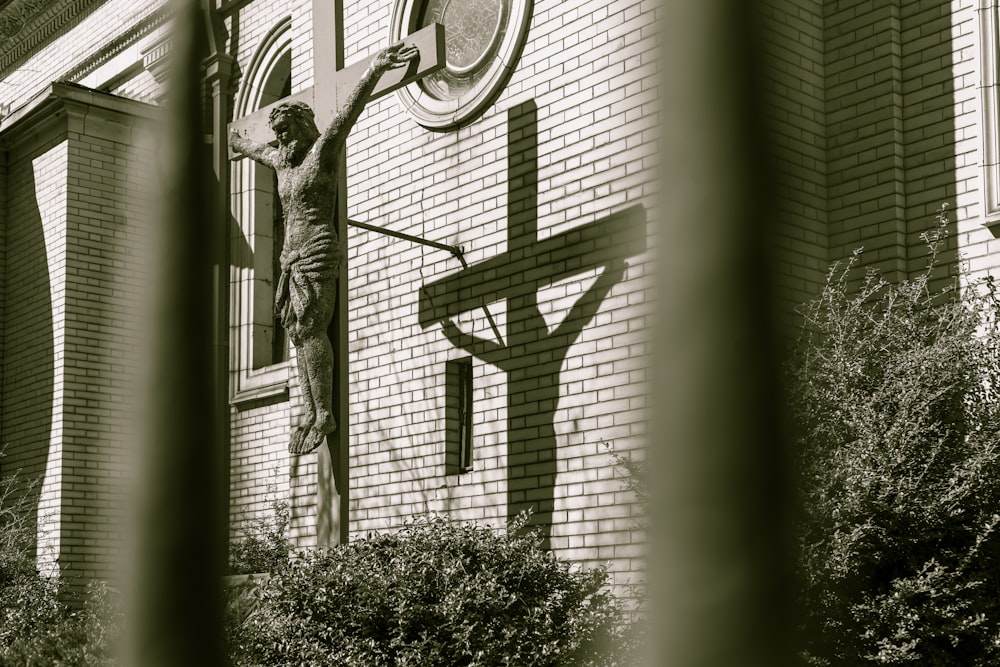 crucifix statue near church