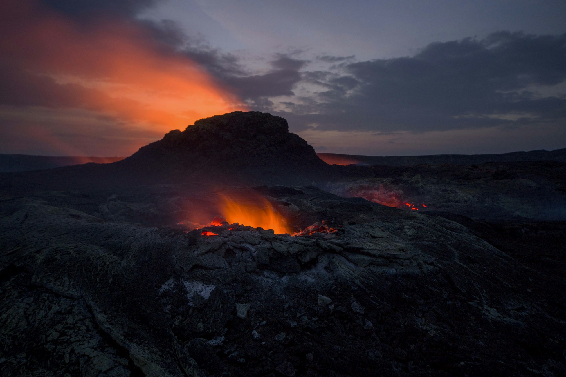 Sunset inside a crater at Nyamuragira volcano in Congo (Pierre-Yves Burgi via Unsplash)