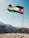 Jordan flag on rock formation