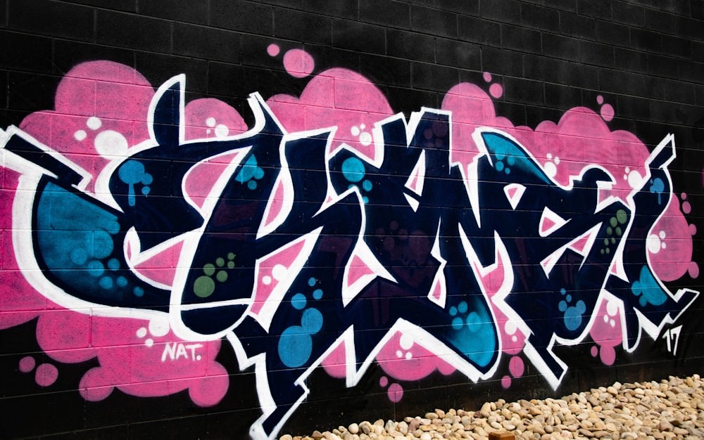 Black And Pink Wall Painting Photo Free Painting Image On Unsplash