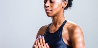 woman wearing black sports bra