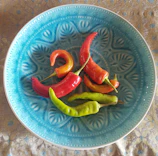 A colorful assortment of temperos arranged on a green and brown cloth.