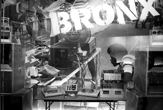 The Bronx Store Front Shop Grey Scale