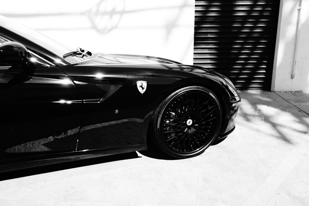 black Ferrari car