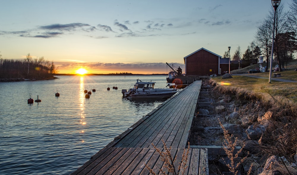 boat near wooden dock