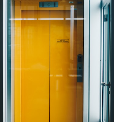 closed yellow elevator