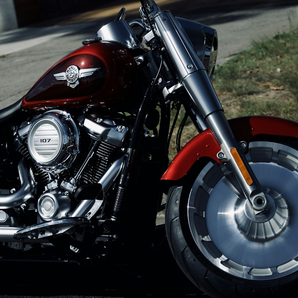 red and gray motorcycle