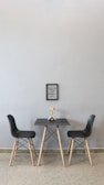 black couple dining set with yellow flower