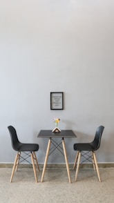 black couple dining set with yellow flower