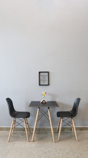 black couple dining set with yellow flower