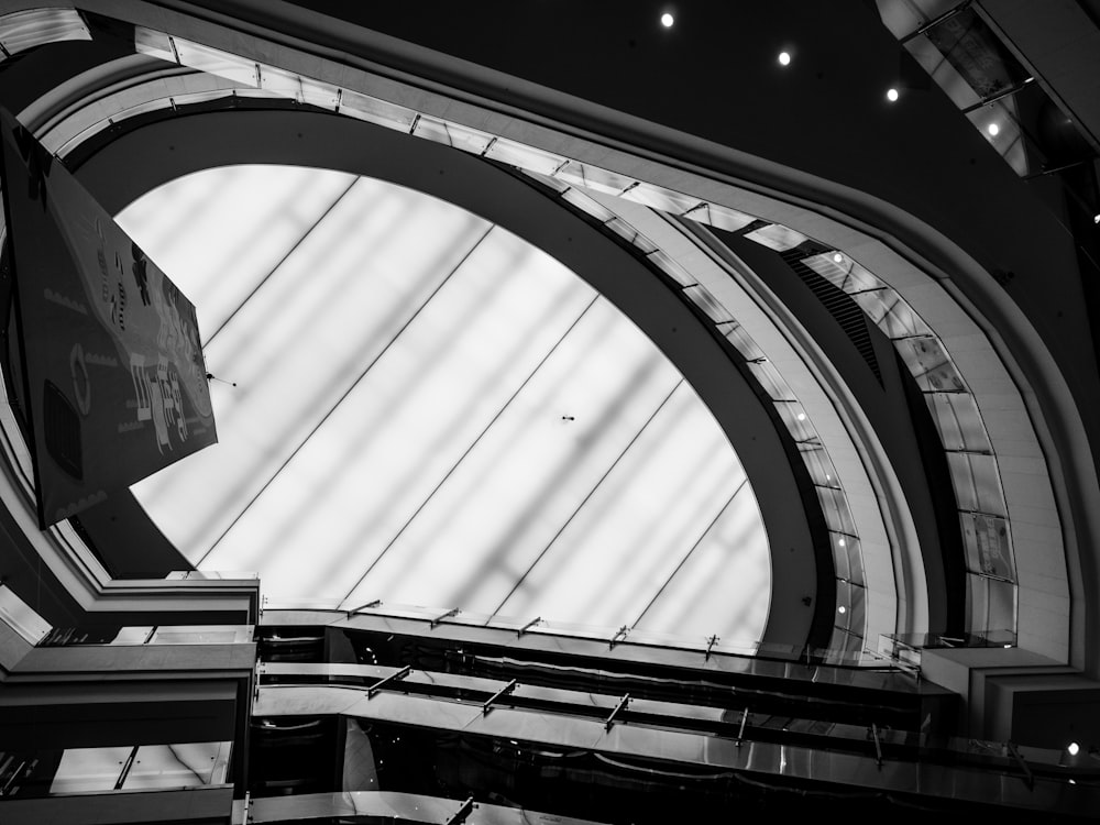 low-angle photography of building interior