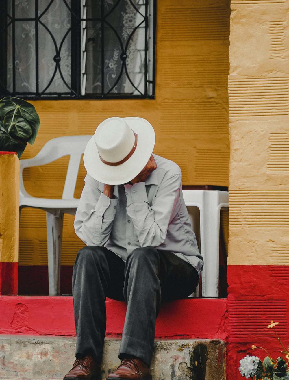 man sitting on floor