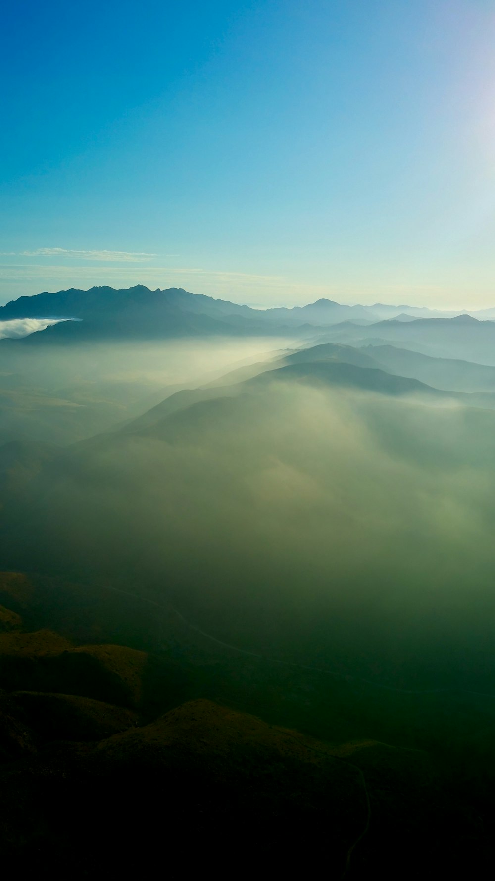 mountain covered i fog