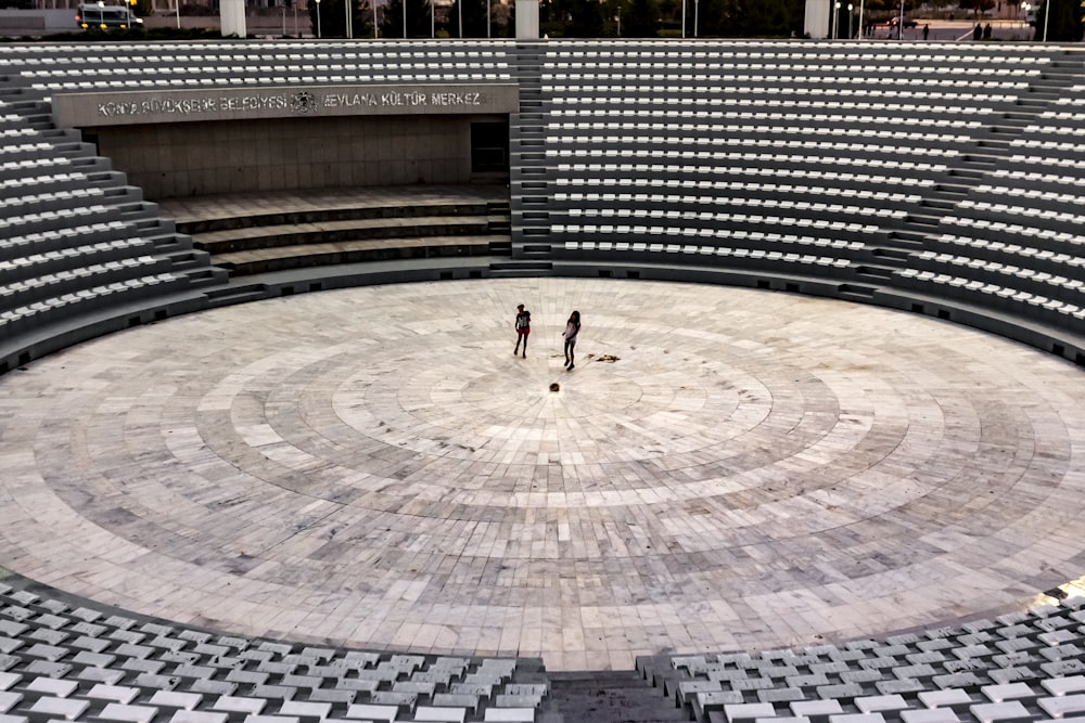 two people in stadium