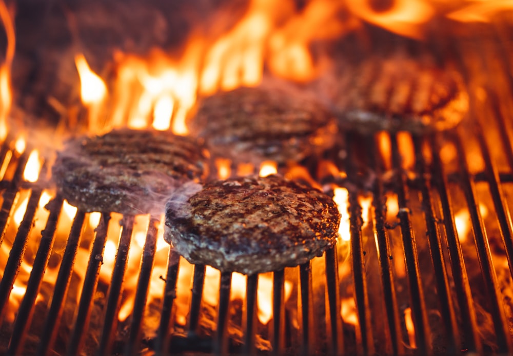 burger patty being cooked