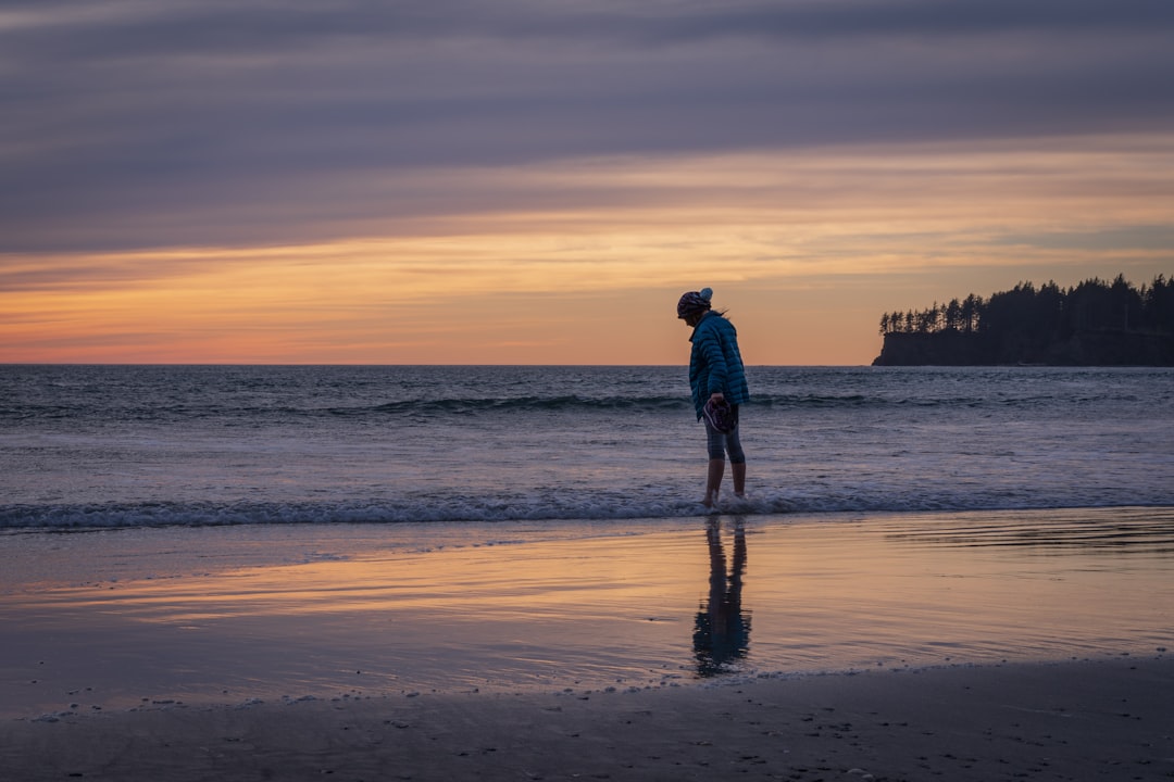 silhouette photography of woman in beach