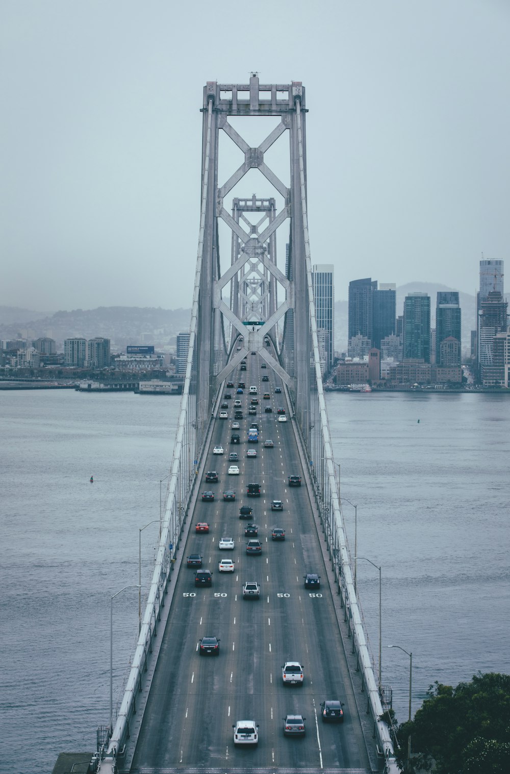 vehicles on bridge at daytime