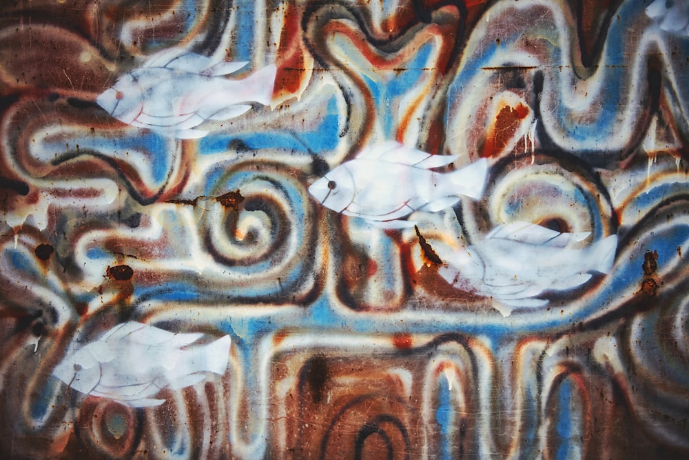 Grafite de parede de peixes