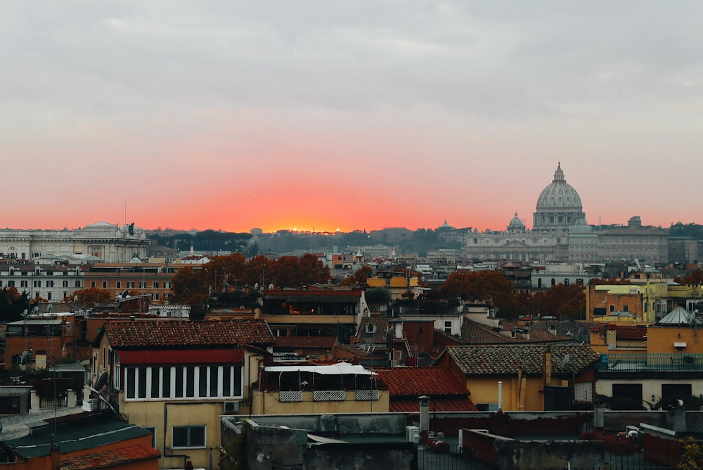 cityscape during sunrise