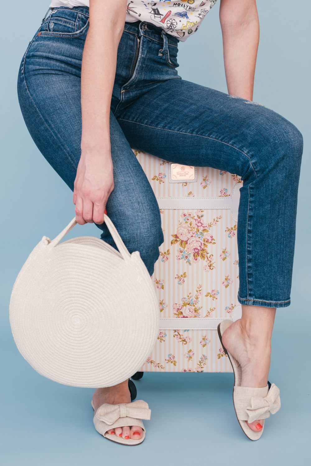 white leather handbag