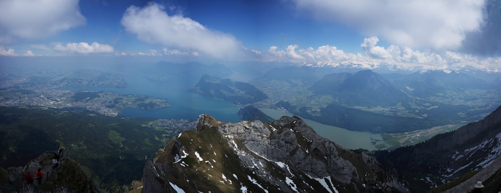 mountains under blue skies