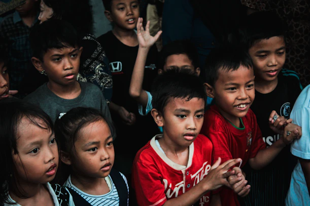 children standing on floor