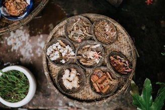 variety of foods on tay