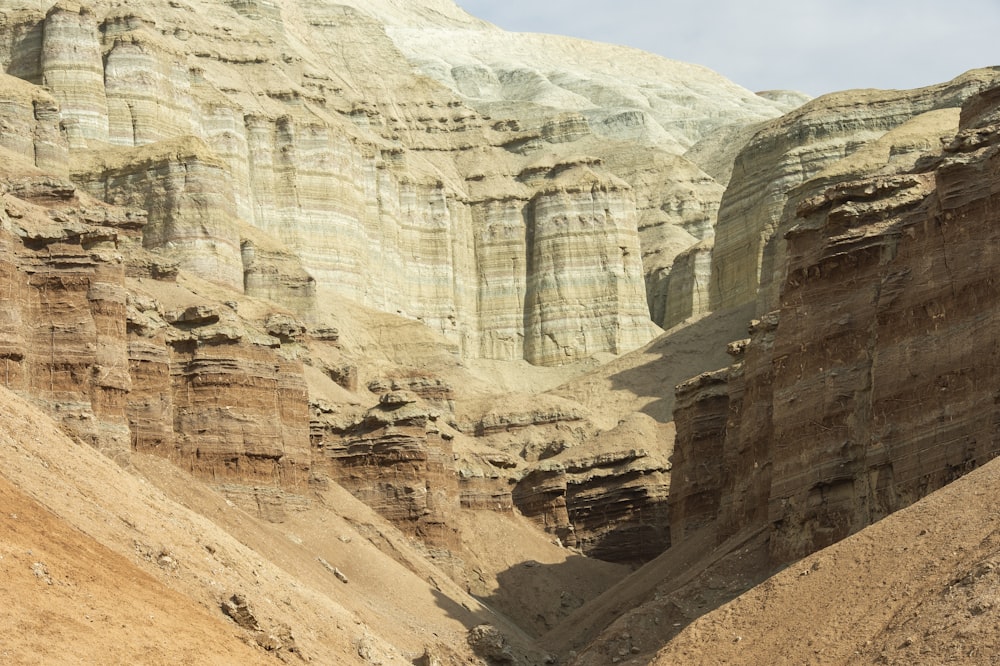 canyon under gray sky