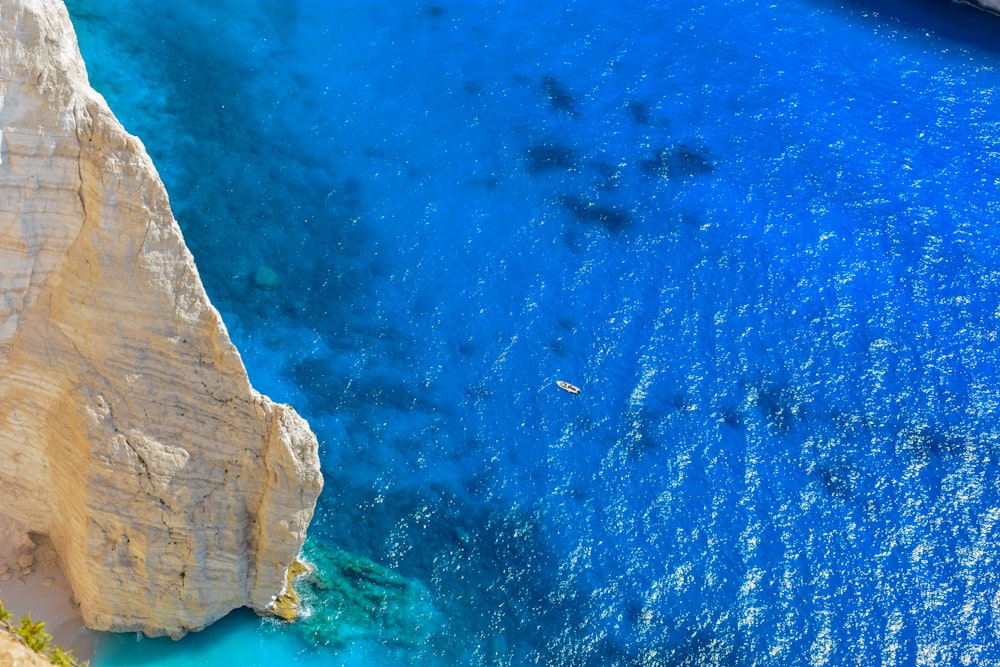high angle photography of blue sea