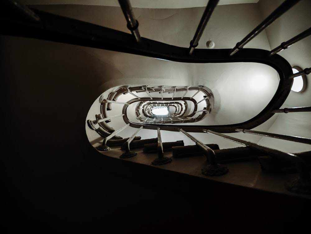 white spiral stair