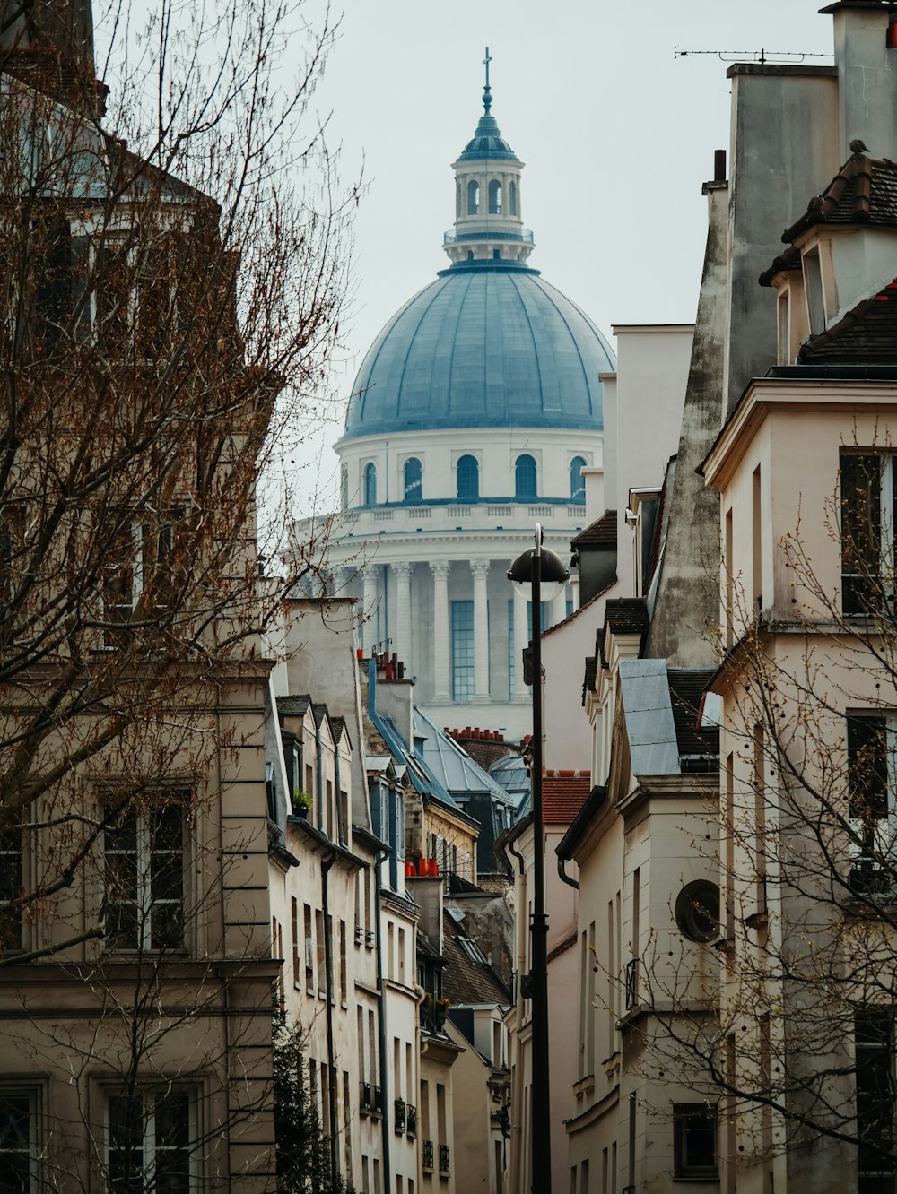 view of blue dome building