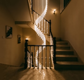 brown and black stairs