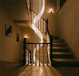 brown and black stairs